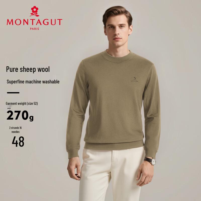 

MONTAGUT Men s Round Neck Fine Spun Merino Wool Sweater 4XL (58)
