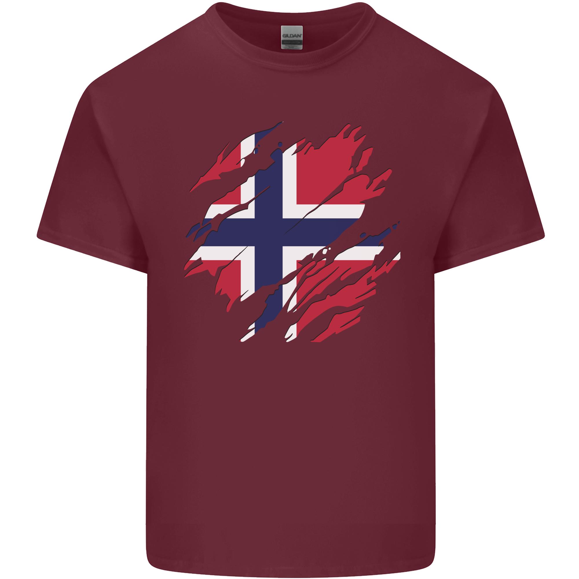 Torn Norway Flag Norwegian Day Football Unisexs Light Cotton TShirt S