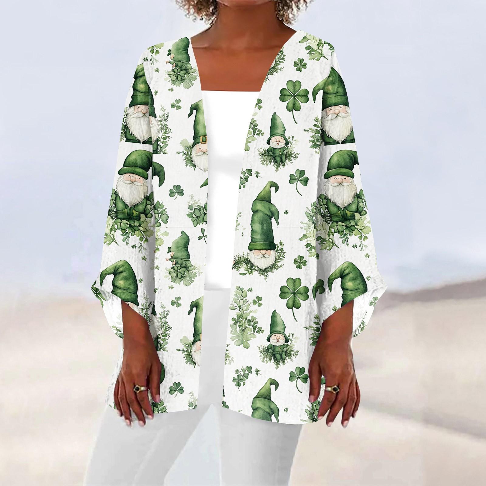 

Женская повседневная и модная легкая куртка средней длины с принтом ко Дню святого Валентина, кардиган XL белый