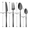 4Pcs Mirror Black Cutlery Set Stainless Steel Flatware Western Knife Fork Spoon Silver Cutlery Kitchen Tableware Set Supplies