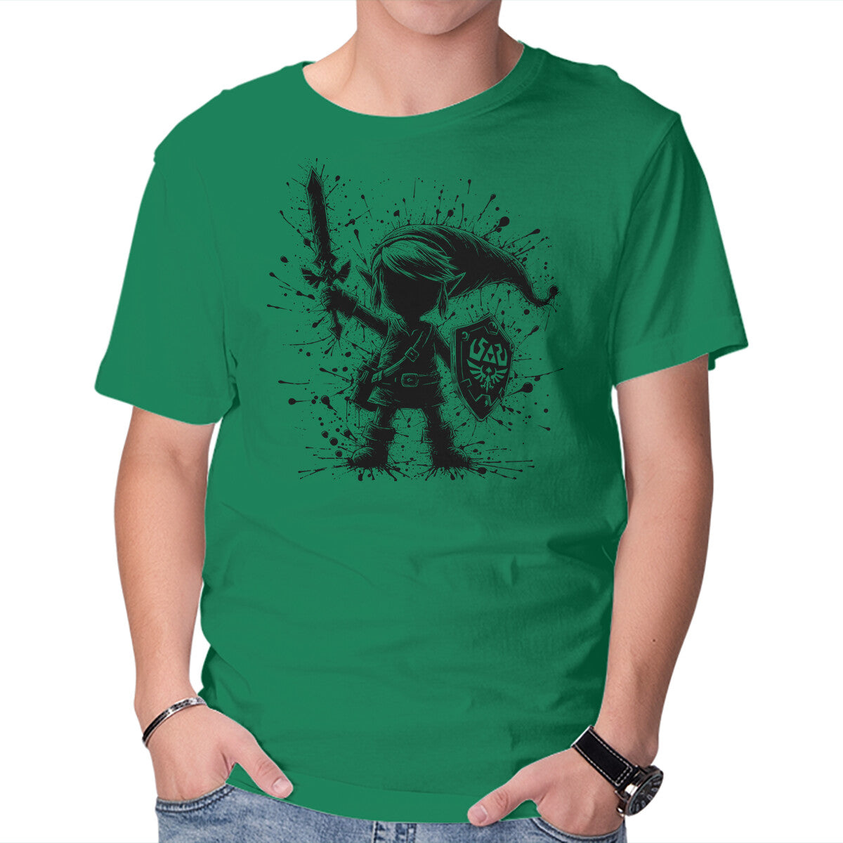 Unisex Crew Neck T-Shirt Link Splash Graphic Short Sleeve Casual Tee S