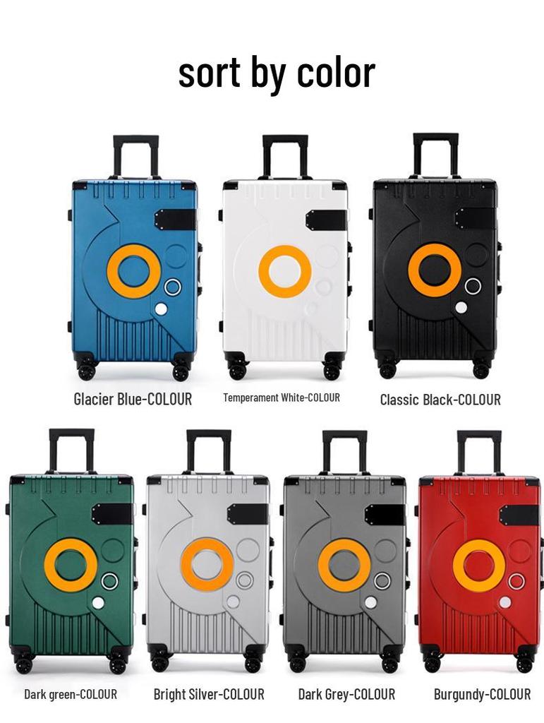 Large Capacity 20''/24'' Aluminum Frame Suitcase with Universal Wheels & Drop-Resistance