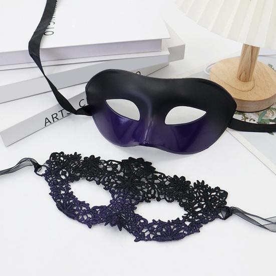 Couple Masquerade Masque Set Mardi Gras Party Ball Half-Face Masque Venetian Party Halloween Accessory for Men Women