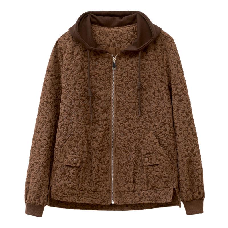 Women's Spring 2024 Fashionable Chinese Jacquard Hooded Jacket