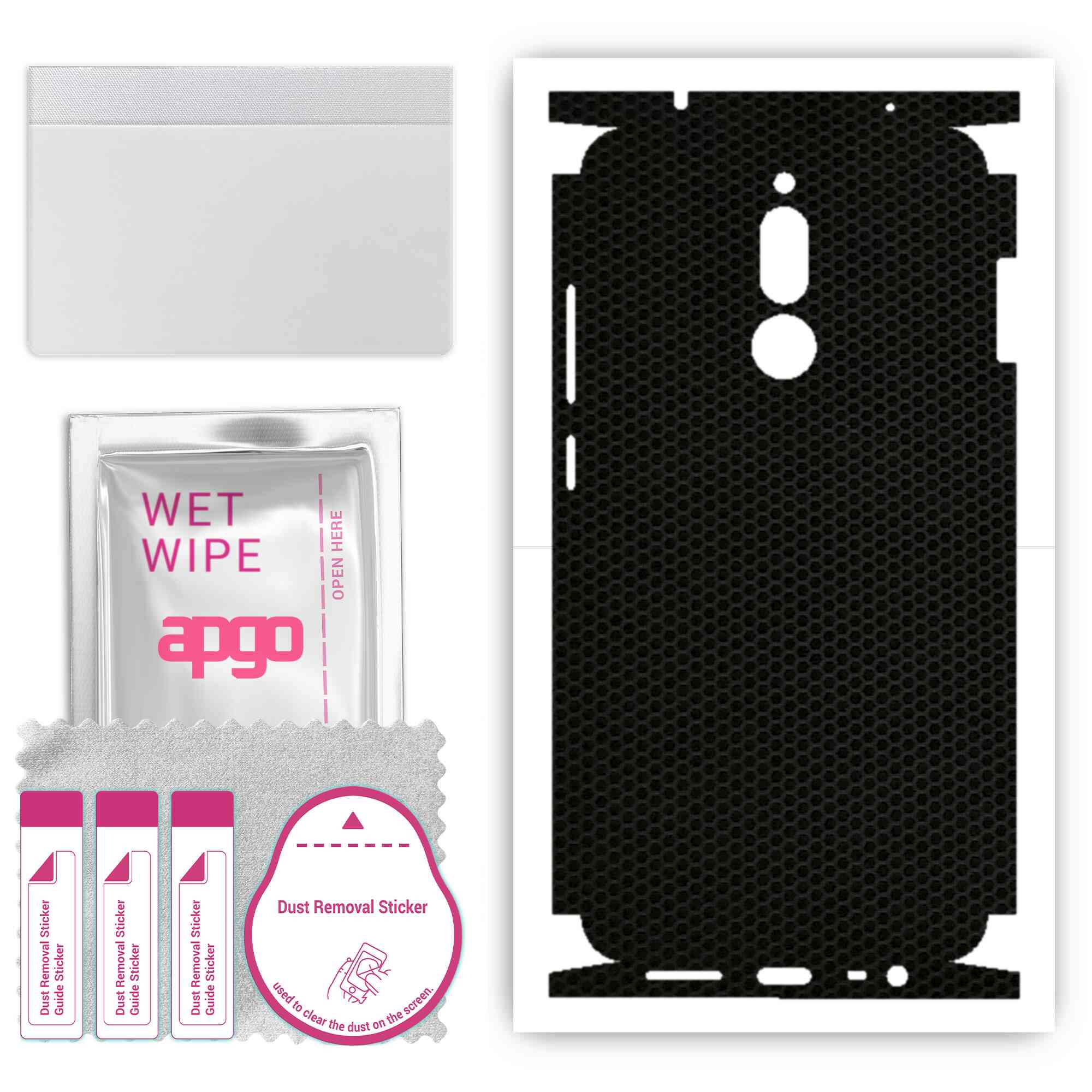 

Apgo Protective Skin Sticker for the back+sides compatible with Xiaomi Redmi 8, Full Wrap Film, Foil, Vinyl - Pattern Matrix