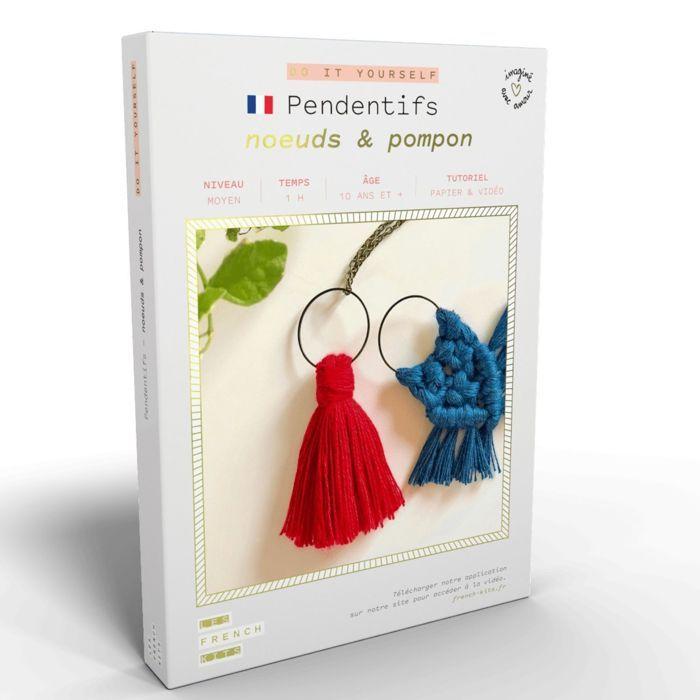 French Kits Sewing Kit - Knots &; Pompom - Medium Level - 6 Pieces - Blue