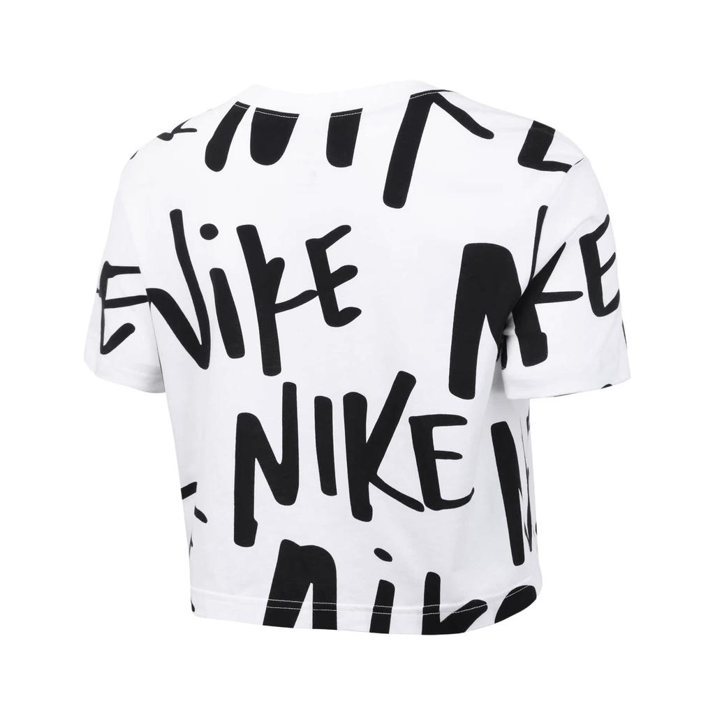 Nike Sportswear Letter Round Neck Comfortable Short Sleeve Regular T-Shirt Women Tops White Black CD8248-100