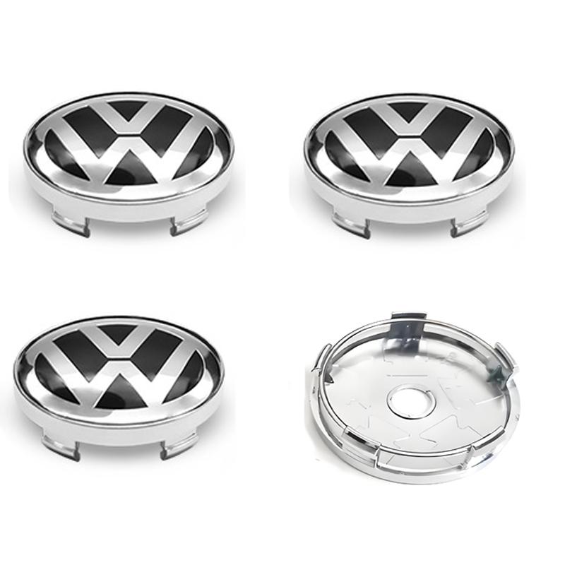 For VW VOLKSWAGEN New 4Pcs VW Hub Caps 56mm 60mm Car Wheel Center Wheel Caps Stickers For Volkswagen R Golf 4 Motion GTI Polo To