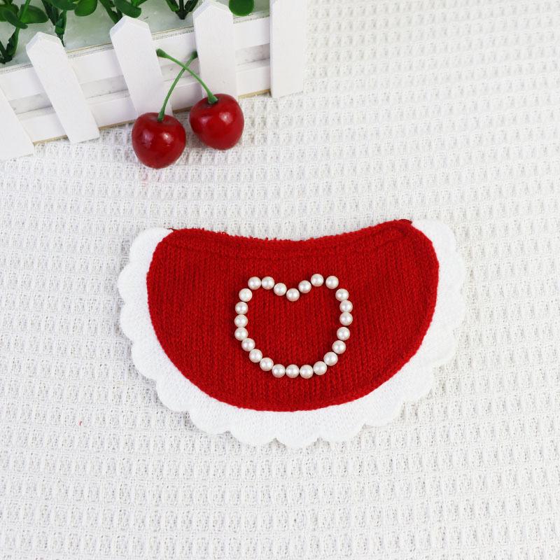 Pearl Pet Embroidery Scarf - Cute Cat Accessory Bib - Water Towel - Dog Neckerchief - Semi-finished Product