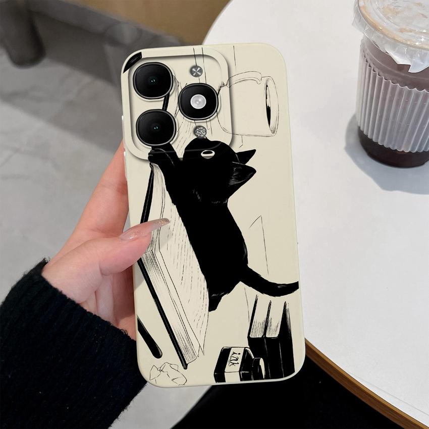 For itel A90 A50C A80 P60 S25 Ultra Power 70 Phone Cover Pretty Flower Pattern Smooth Liquid Silicone Screen Protector Shockproof Case For itel Casing