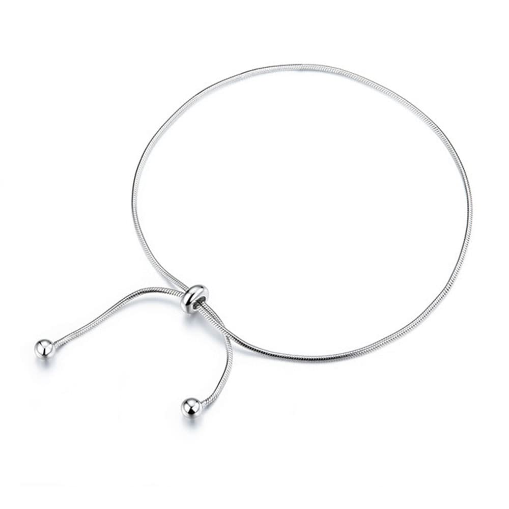 Ankle Bracelets for Women Waterproof Adjustable Stainless Steel Chain Anklet Bracelet Thin Chain Anklet Summer Beach Jewelry серебряный