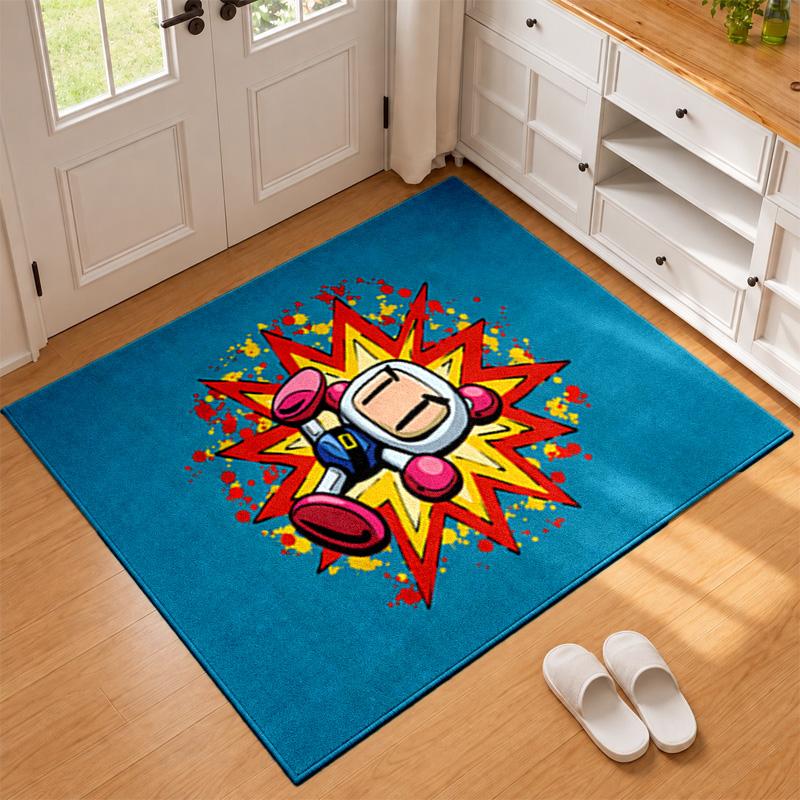 Bomberman Carpet Door Mat for Living Room or Bedroom Protective Mat Under Chair Office Decoration Christmas Gift Birthday Present
