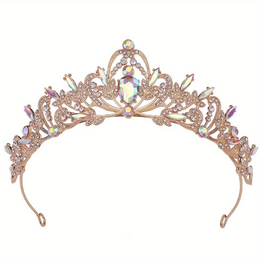 Baroque Crystal Tiaras and Crowns Vintage Rhinestone Princess Prom Crown Diadem for Bride Women Wedding Hair Accessories Jewelry
