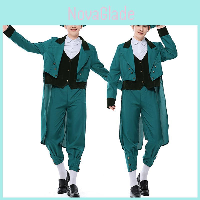 Grüne Fee Cosplay Kostüm für Herren Erwachsene Irisches Elfen-Outfit Oz Country