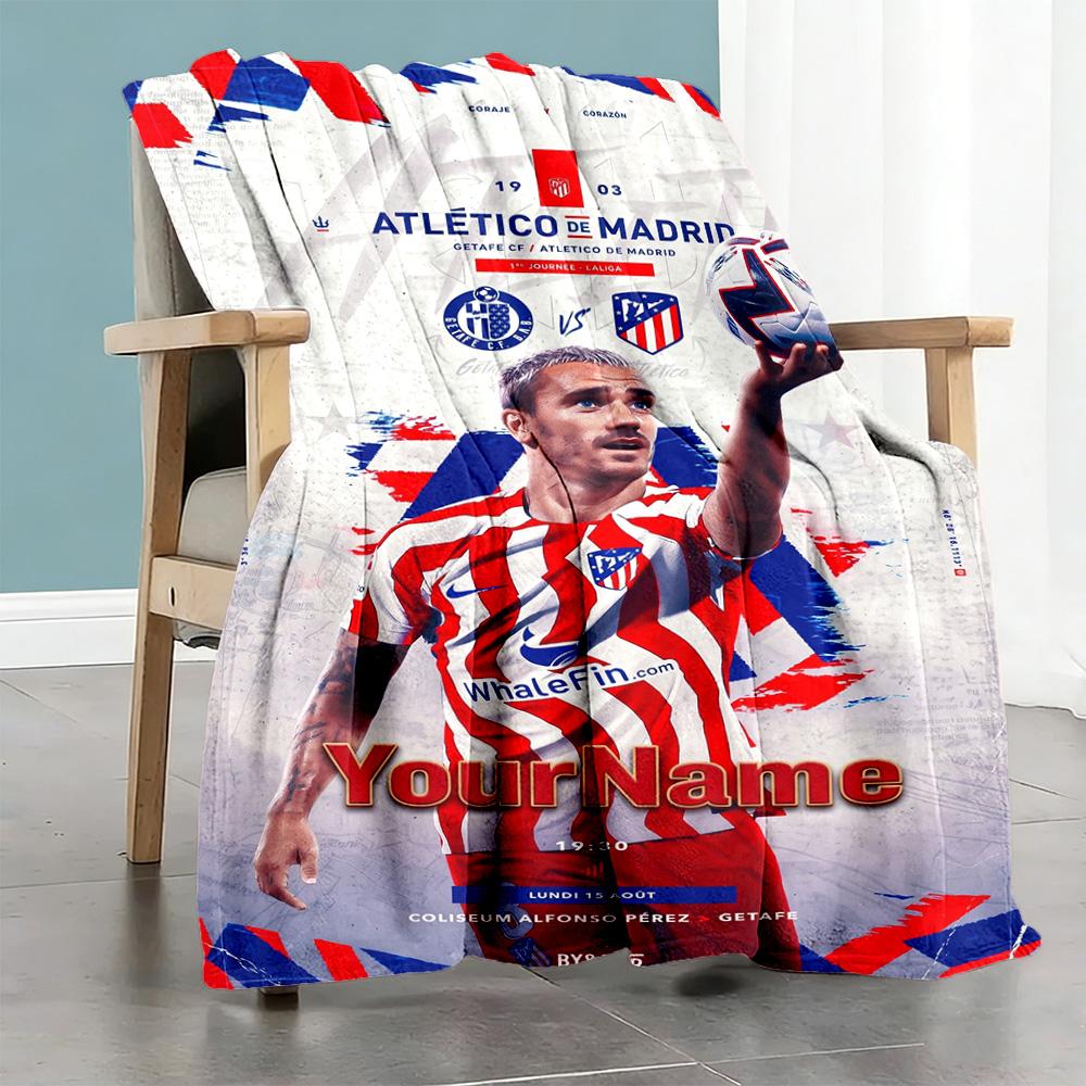 Atletico Madrid Customize Your Name Blanket Multi-purpose Personalized Blanket Durable Comfort Perfect for Home Decor Picnics Office Chair Office
