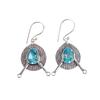 Rare Sky Blue Topaz Gemstone 925 Sterling Silver Jewelry Handmade Earrings 1.86" EE-78-3