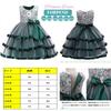 Forpend DR69 Kleid für Größen Spitzenkleid Kinder Mädchen, Formal, Rezital, Hochzeit, Kinderbekleidung, 110, 120, 130, 140, 150, 160cm, Organza,