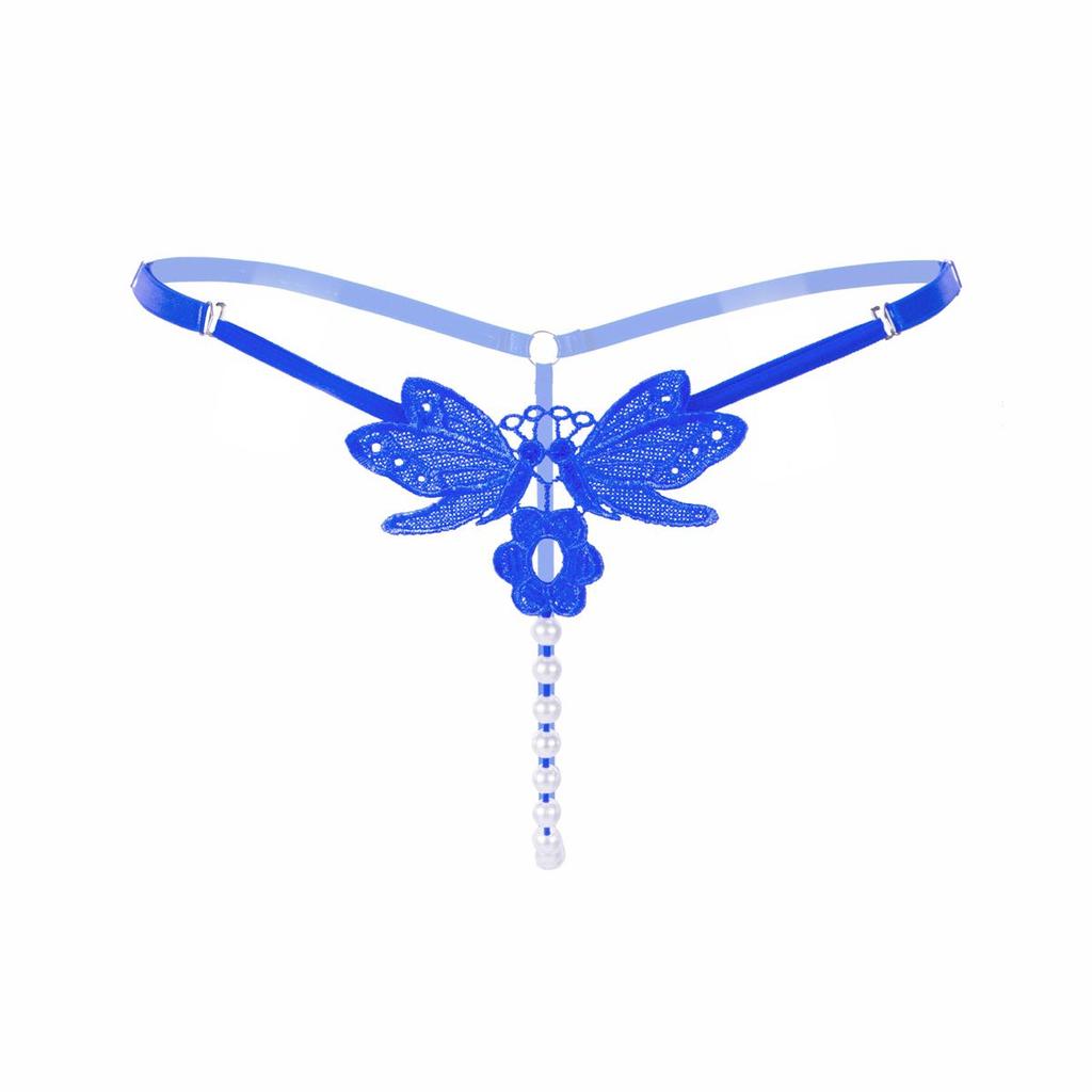Panties Erotic Sexy String Panties Women Lace Butterfly G-Strings T-Back Thong Transparent Lingerie Cute With Pearls Panty Female Lingerie