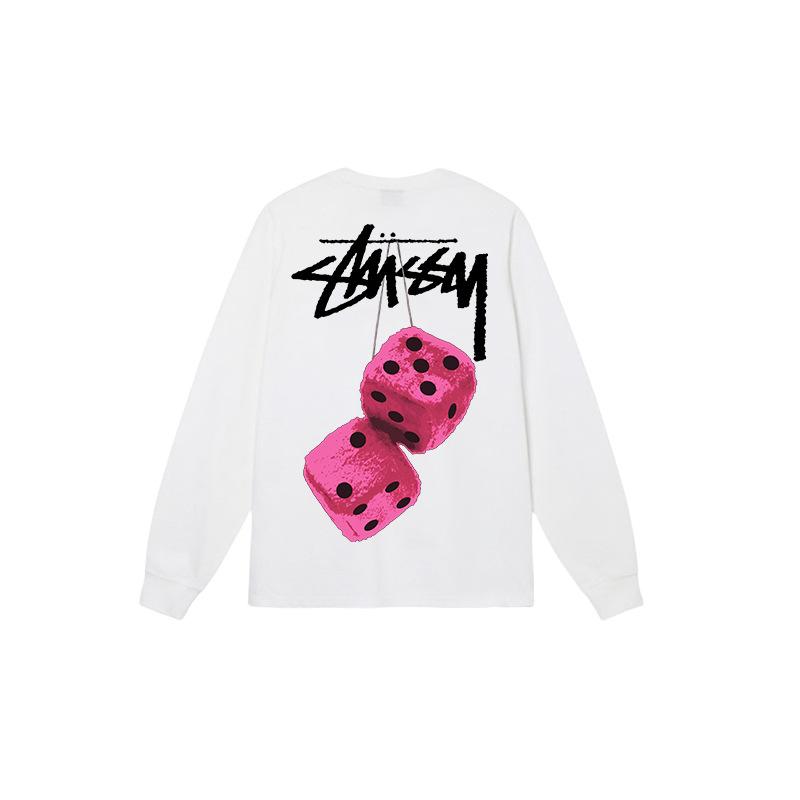 STU SS25 dice printing long-sleeved t-shirt for men and women of the same style, spot classic