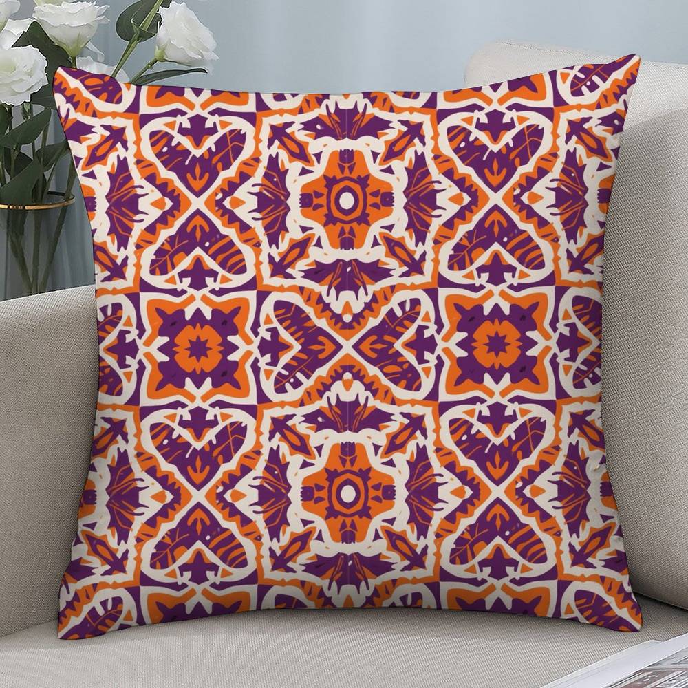 Fashion Square Pattern Pillow Case Short Plush Double-Sided Print Square Throw Pillow Covers Sofa Home Cushion Decor