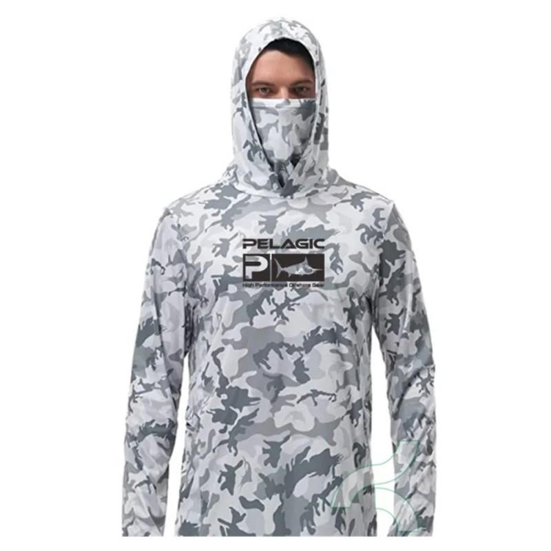 

PELAGIC Mask Collar Outdoor Fishing Suit Hoodie Light Sunscreen Ice Silk Long-sleeved Luya XL