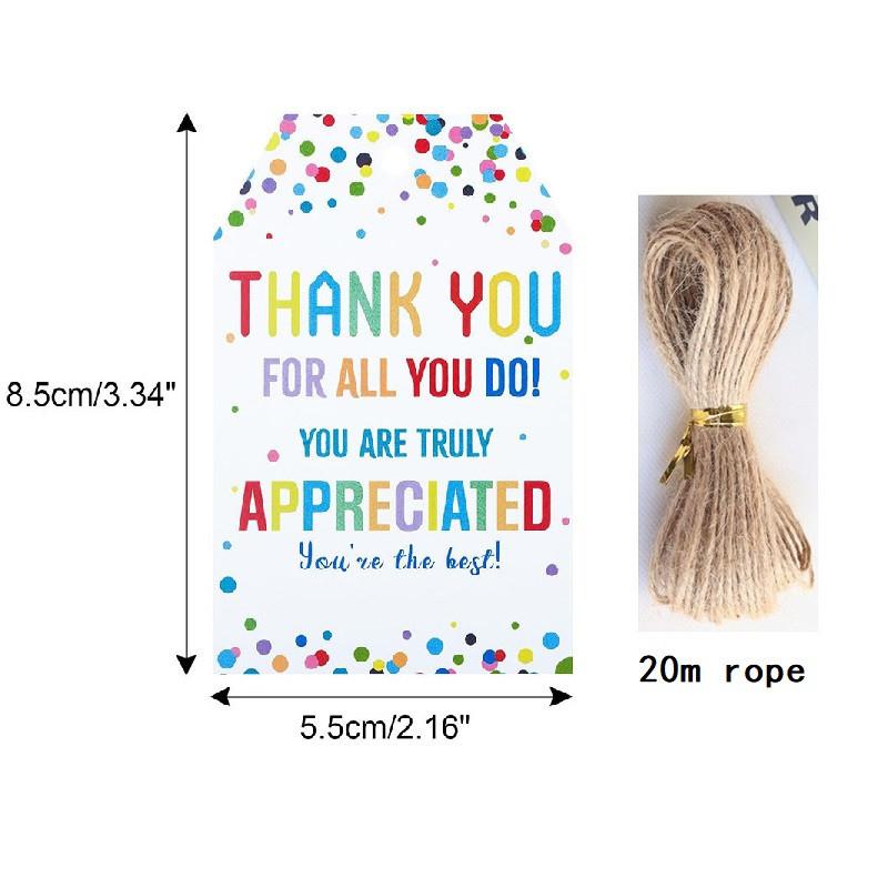 50pcs/100pcs Thank You Tags,White Paper Thank You Gifts Tags with String for Wedding Favor,Thanksgiving Day,Gifts Wrapping,Party