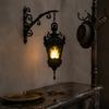 Sichere umweltfreundliche Urlaubsakzente 3D-gedruckte gotische flackernde Flammenlaterne, Vintage LED-Wandleuchter Dekoration, Halloween-Dekorationen zum Aufhängen und für den Tisch