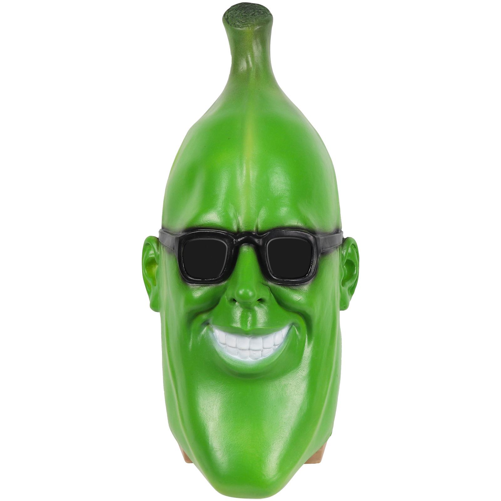 

Halloween Funny Green Banana Man Mask Masquerade Latex Headgear Factory Price Green Banana Man