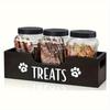 Creative Wooden Dog Treat Container Practical Dog Food Storage Holder  Cat Food Storage