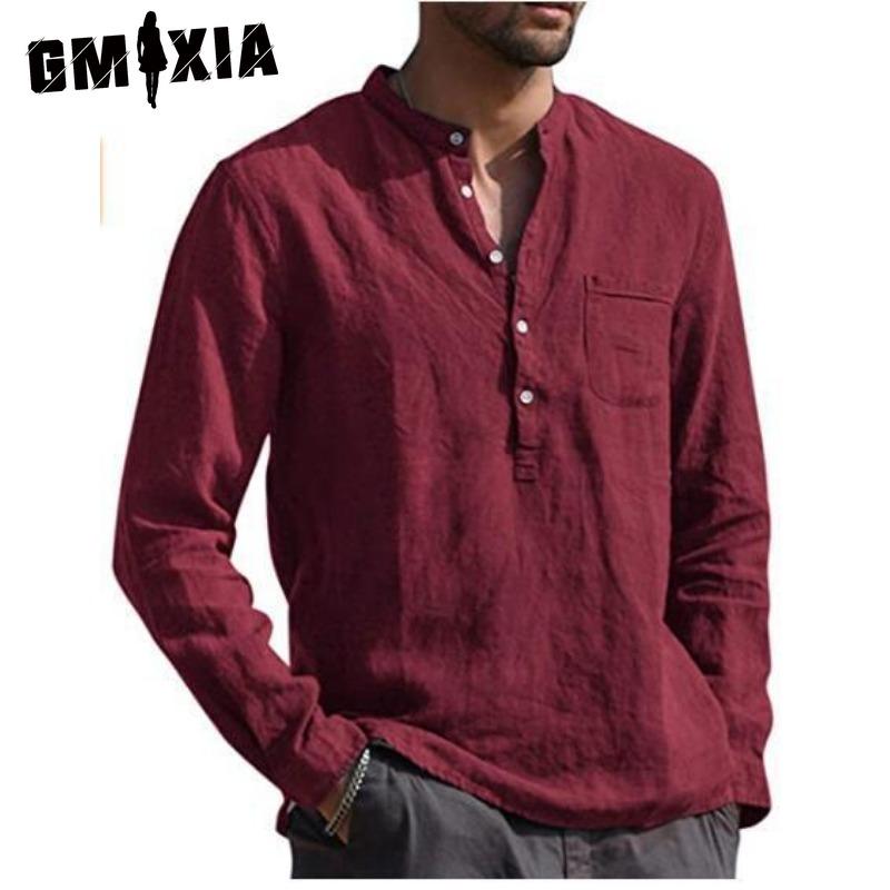 

Хлопковая футболка с длинным рукавом GMXIA, мужская модная свободная футболка с принтом «Сострадательная» XXXXXL бордовый