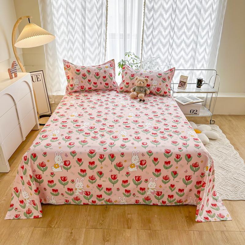 

Cute Milk Cow Flat Sheet Twin King Cartoon Farm Animal Bed Sheet Set for Girl Teen Room Decor Kawaii Bed Cover with 2 Pillowcase 120x210cm 3pcs