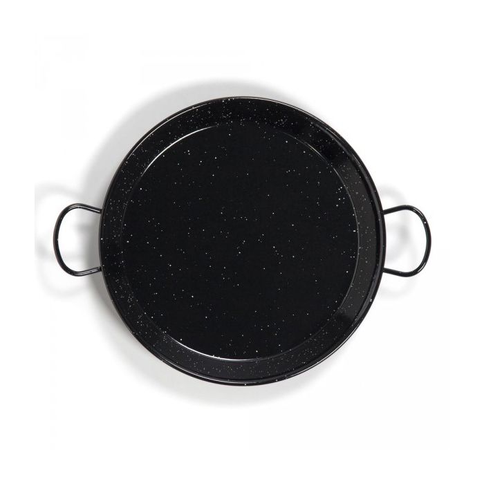 Plat à paëlla - LA VALENCIANA - 60 cm - Acier poli - Émaillé - Noir