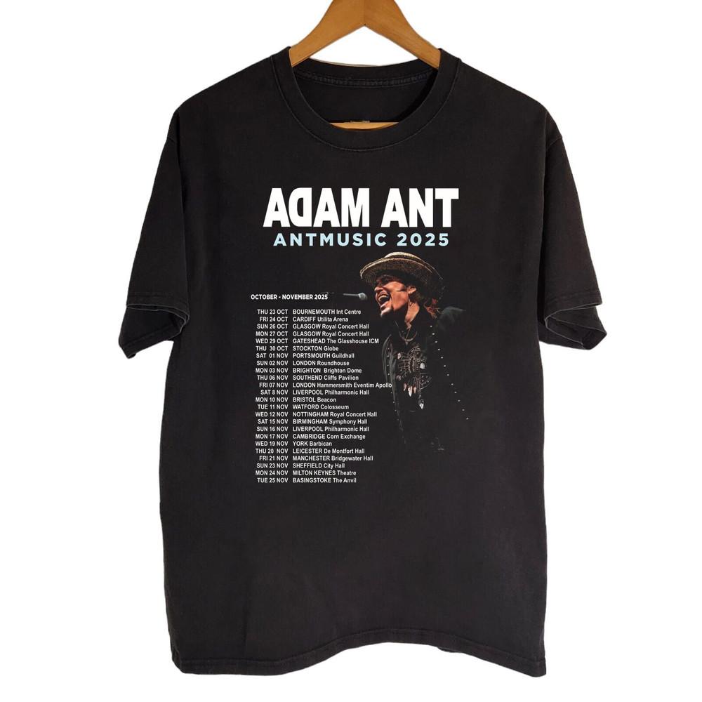 ГОРЯЧИЙ!  Адам Ант Тур 2025 Черная Хлопковая Футболка Все Размеры S-5XL DS477 Унисекс S