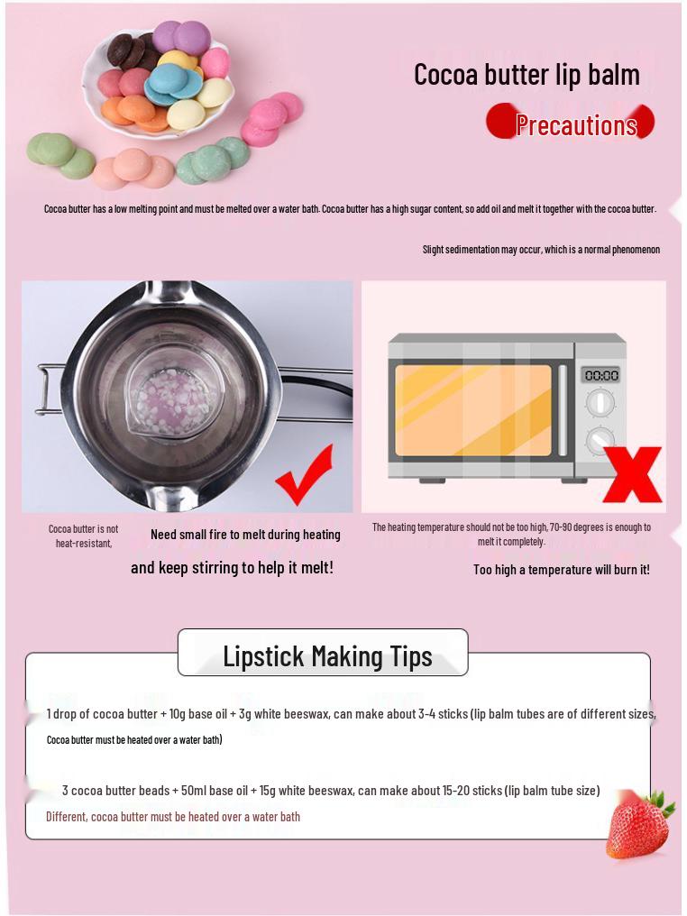 Kit de Rouge à Lèvres DIY: Beurre de Cacao, Colorants, Ensemble d'Outils et de Moules