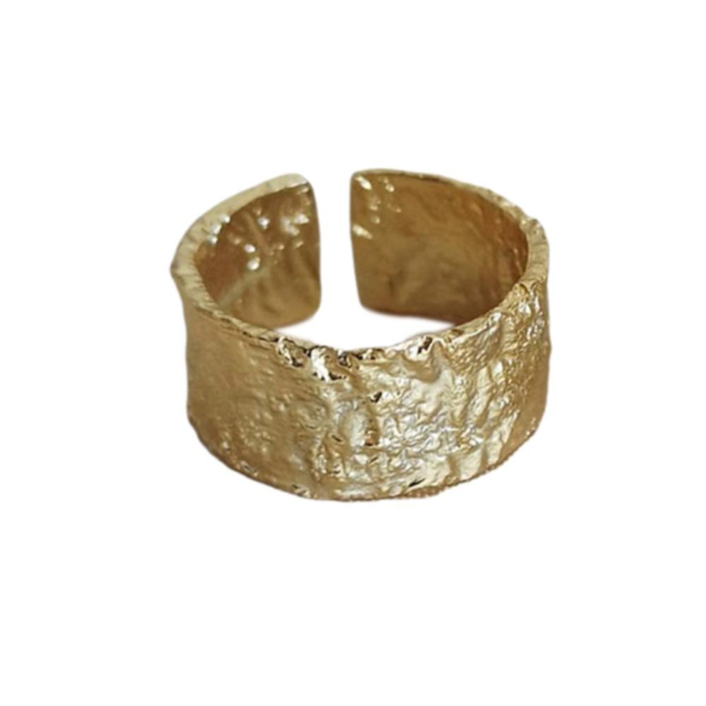 Silver-Plated Geometric Open Ring Adjustable Size Minimalist Silver-Plated Ring Fashion Jewelry Wide Ring Fashion Accessories золотой