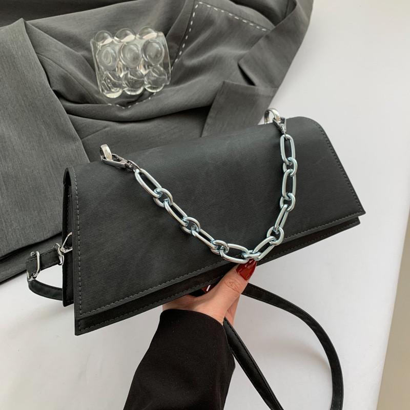 Trendy Pu Material Chain Handbag With Street Style Elements чёрный