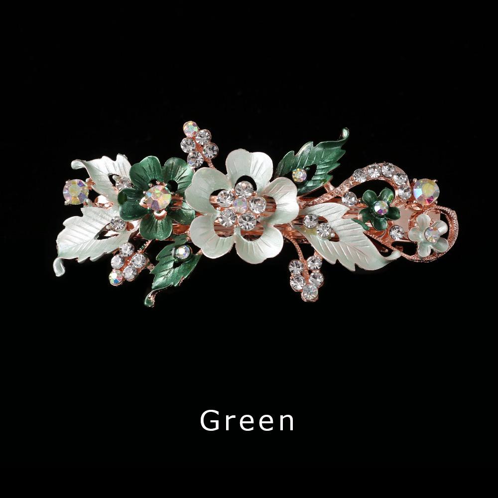 Fashion Flower Barrettes Resin Foral Hair Clip Barrette Crystal Hairpin Headwear For Woman Girls Hair Styling Accessories