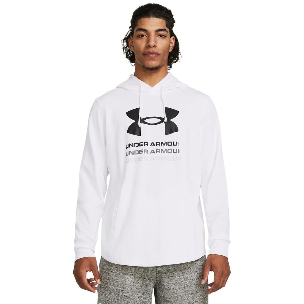 Under Armour Rival Terry Graphic Hoodie 1386047 100 (White/L/Men's)