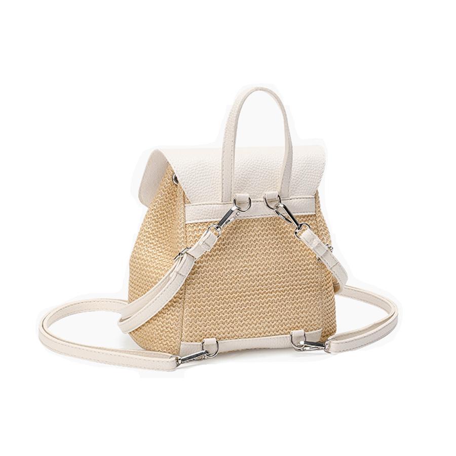 Straw  Backpack for Teenage Girls Shoulder Cord Female Travel Daypack High Capacity Backpack