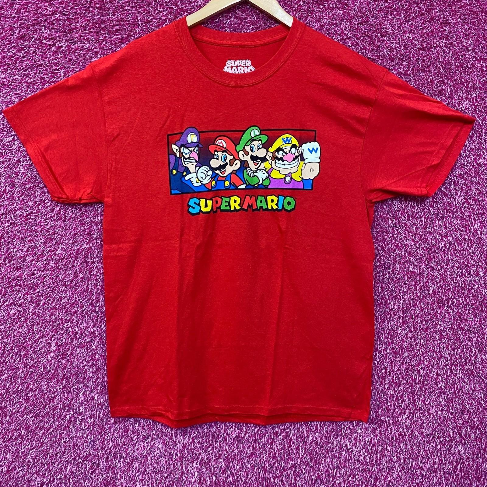 Super Mario Bros Mario Luigi Wario Waluigi Promo T-Shirt L S