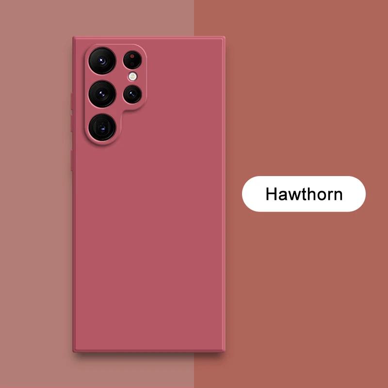 Čtvercový kryt z tekutého silikonu pro Samsung Galaxy S24 S23 Ultra S22 Plus A32 A51 A52 A53 A72 A73 Ochranný měkký látkový kryt na telefon