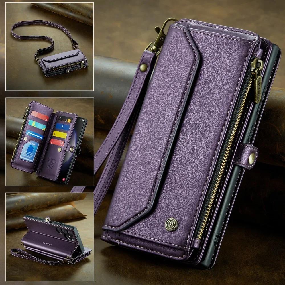 Crossbody Wallet Case for Samsung Galaxy S23 S21 FE S25 S24 S22 Ultra Plus A55 A54 A53 A35 A34 A33 A25 A23 A15 A14 A13 5G A24 4G