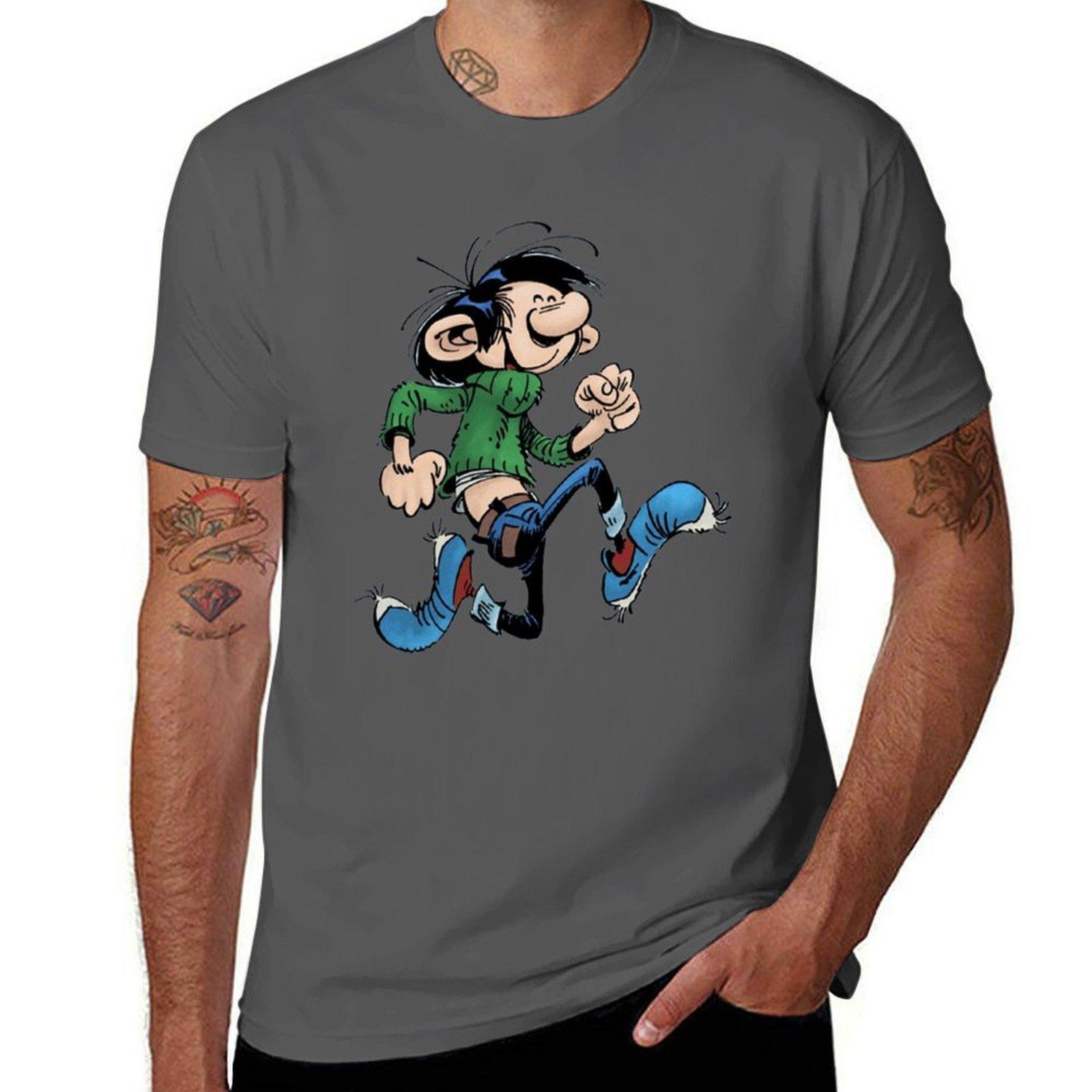 

Gaston Lagaffe TShirt Light Athletic Short Sleeve Tee Shirt 4XL