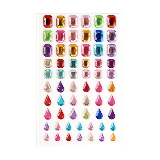 Colorful Star Rhinestone Face Stickers Dopamine Makeup Gems for Music Festival Self-Adhesive Body Jewels for Cheek Decoration