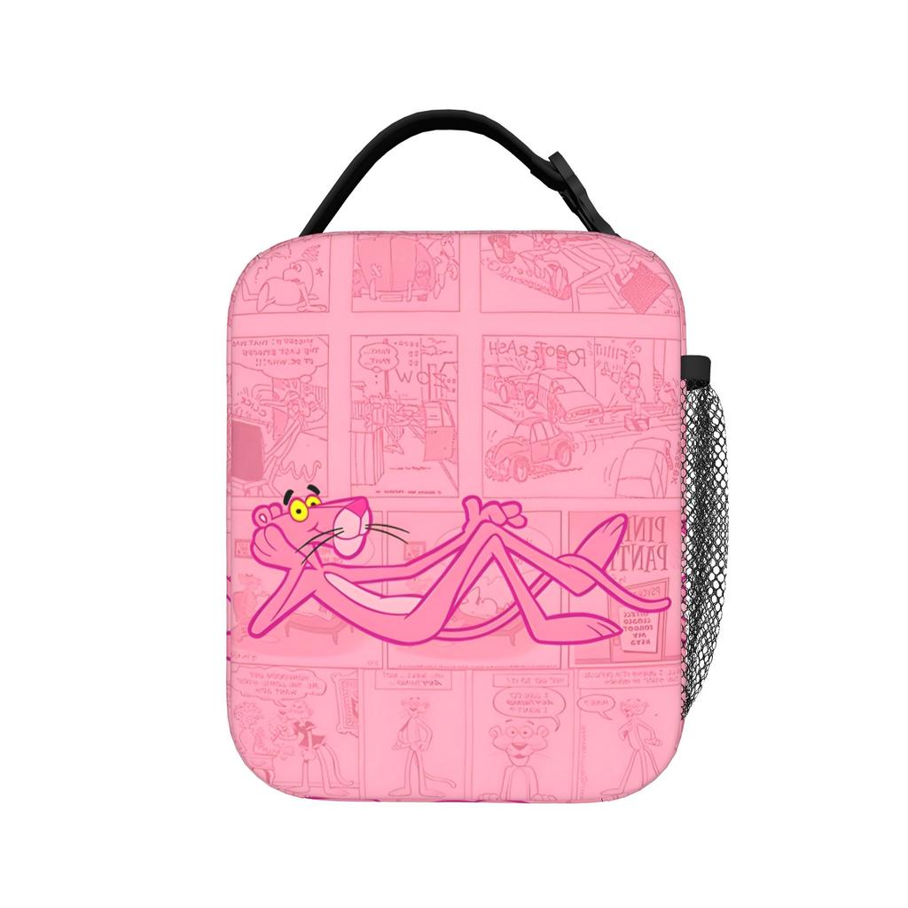 Pinks Panthers Insulated Lunch Bags High Capacity Cartoon Reusable Thermal Bag Tote Lunch Box Work Travel Food Storage Bags