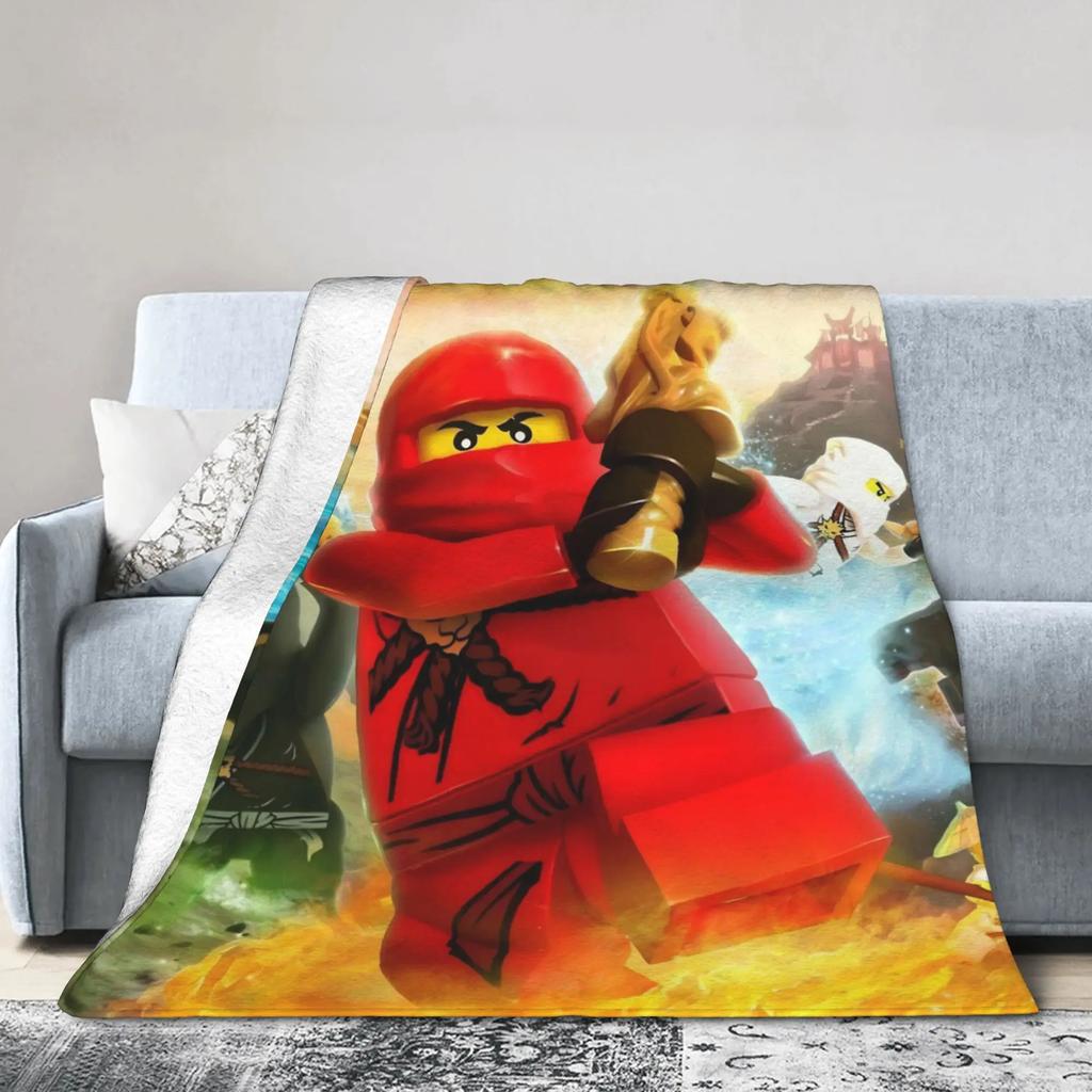 Ninjagos Flannel Throw Fashion Blanket Warm Autumn Bedspread for Living Room Sofa Bed Cover Kids Boys Girls Pattern