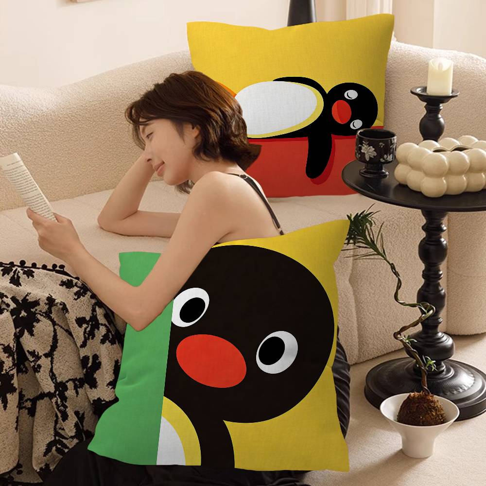 Pingu Cartoon Pingu Pillow Anime Pillow Sofa Bed Head Pillow Cover Cushion Cover 45X45 Cm Fashion