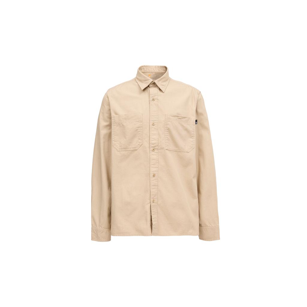 Timberland Solid Color Pocket Spliced Outdoor Casual Long Sleeve Shirt Men Shirts Sand A2AV8-269