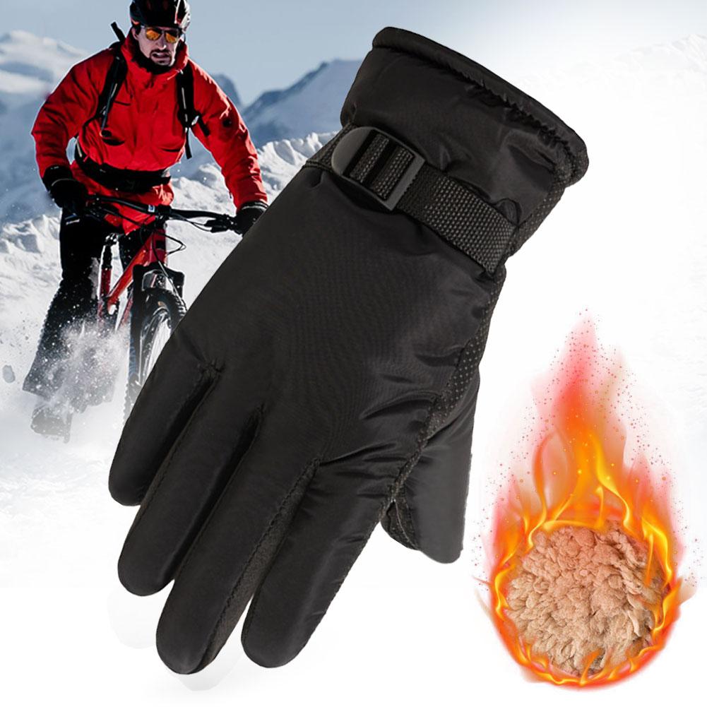 Verdickte Winter-Fahrradhandschuhe Herren Outdoor Wasserdicht Skifahren Reiten Motorrad Warme Fäustlinge Rutschfeste Handschuhe Thermische Sport-Fäustlinge