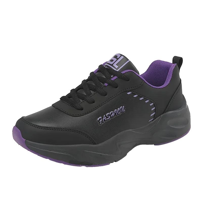 Four Seass Waterproof Lightweight Running Shoes Women Women Leather Soft Casual Sneakers Ladies N-Slip Rebound Jogging Shoes